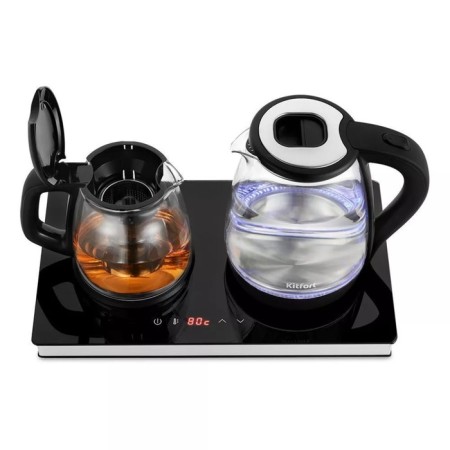 Tea kit KitFort KT-6181, glass, 2/1.2 l, 1500 watts, black-2