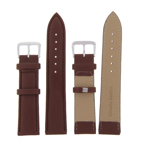 Watch strap, 20 mm, eco -leather, l = 20 cm, brown-1