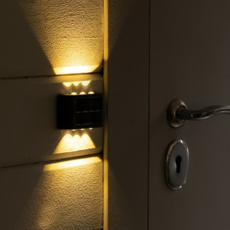 Garden lamp on the sunny battery "Wall", 8.9 × 5.7 × 2 cm, 6 LED, glow warm white