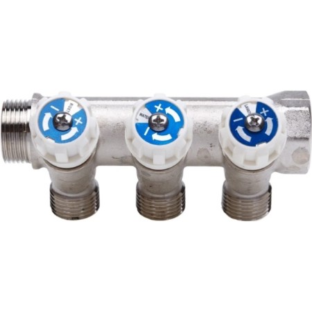 Aqualink threaded manifold, 3/4 "x3/4" x1/2 ", internal/outer, 2 outputs, with valves-1