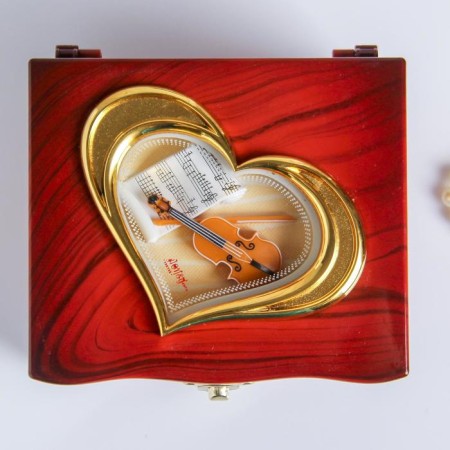 Casket Plastic Mechanical Mechanical "chest of drawers" Brown 11x13.3x11.5 cm-2