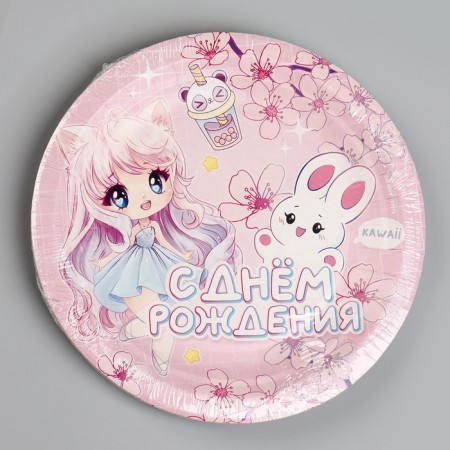 Disposable paper plate "anime", 18 cm-5