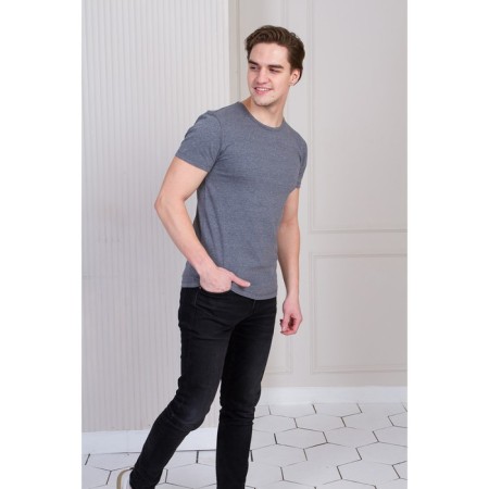 Male T -shirt, size 44, color gray melange-3
