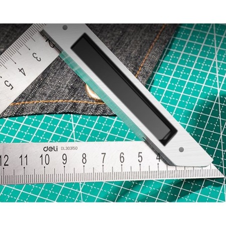 Triangular ruler deli DL303150 104520, stainless steel, 150 mm-3