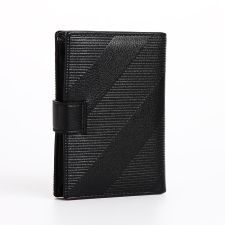 Male purse on Magnet, 3 in 1, for bills, auto documents and passports, black color-1
