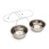 A set of 2 bowls on a stand, 2 x 1.5 l