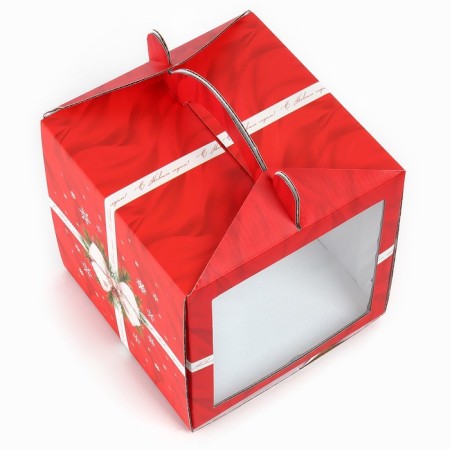 Confectionery box with a window, a chest, “Happy New Year!”, 20 x 20 x 20 cm,-3