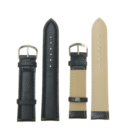 Solomon watch strap, 20 mm, eco-leather, L-20 cm, black-1