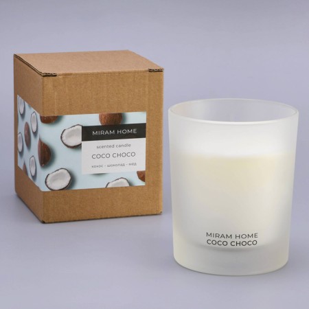 Aromatic candle in the glass "Coco Choco", coconut and chocolate, 200 g-2