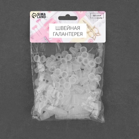 Tip for the cord, D = 4 mm, 17 × 12 mm, 100 pcs, the color is transparent-3