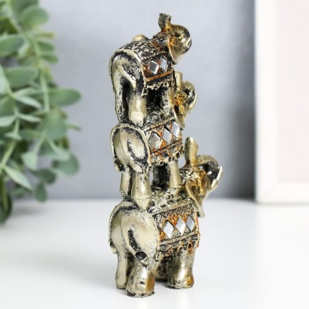 Polystone souvenir "Three Oleking Piramide of Popon with mosaic" 12x7x3 cm-1