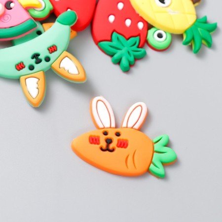 Decor for creativity rubber "Fruits with muzzles" set of 15 pcs mix 2.5x3 cm-2