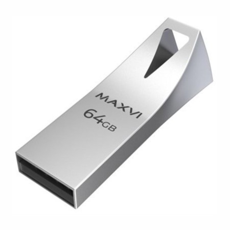 USB flash drive 64 GB MaxVi MK2 Metallic Silver Monolith, metal / FD64GBUSB20C10MK2-2