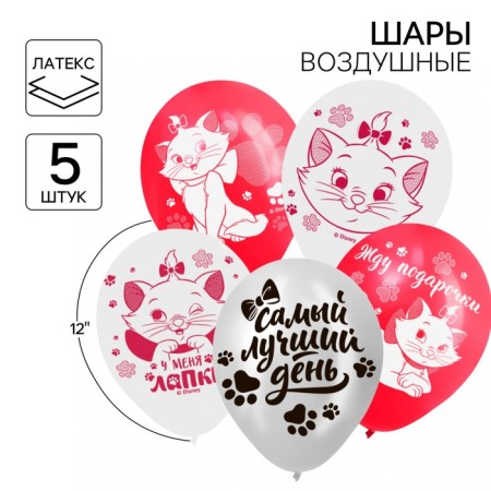 Ball air "Kita Marie", 12 inch, latex, 5 pieces, cats aristocrats
