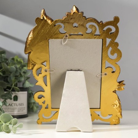Photo frame Polystone 10x15 cm "Parrots" Ogent gold 26.5x20.5 cm-3