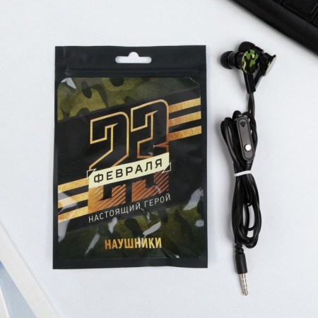 Vacuum headphones in the package "Real Hero", with a microphone, 1.2 m, 10 x 15 cm-1