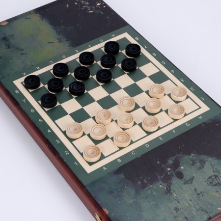 Board game 2 in 1 "dog": large backgammon, checkers, board 60 x 60 cm-6
