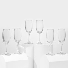 A set of glass glasses for champagne Bistro, 190 ml, 6 pcs