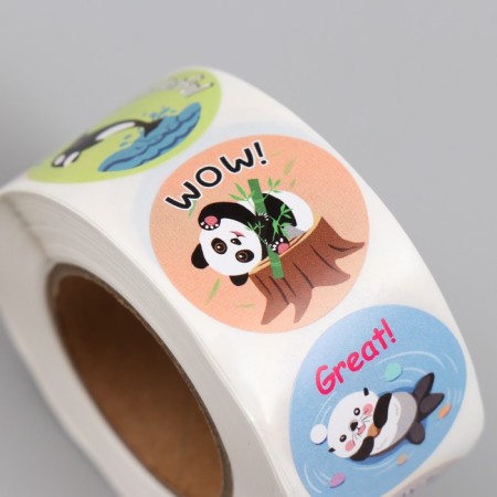 Stick Paper "Animals. Wishes" d = 2.5 cm 500 pcs in a roll 3x6.5x6.5 cm-2