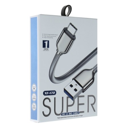 Lightning cable - USB, 6 A, PVC braid, 1 meter, white-3