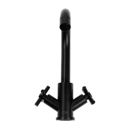 Zein Z15F sink mixer, short-clown, crane boux 1/2 ", stainless steel, black-1