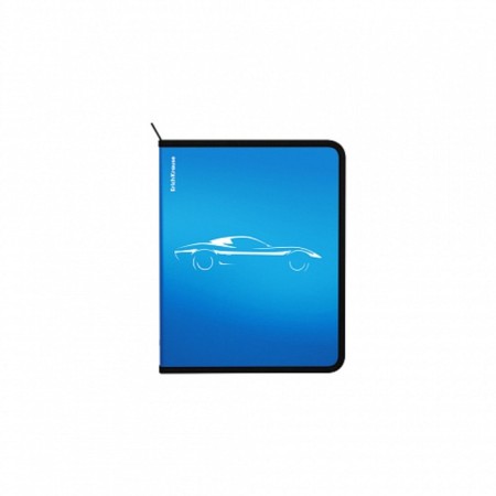 A5+ 190x245x30mm notebook folder, 600 microns, Erichkrause "Ice Metallic Cars", plastic, lightning around, blue, mix-4