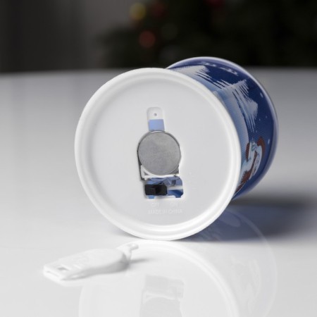 LED figure "Candle with snowmen" 7.5 × 10 × 7.5 cm, plastic, batteries AG13x3, glow of multi-3