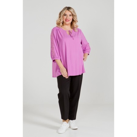 Female trousers, size 54, black color-1