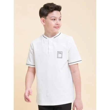 Henley T -shirt for Pelican boy, height 134 cm, milk color