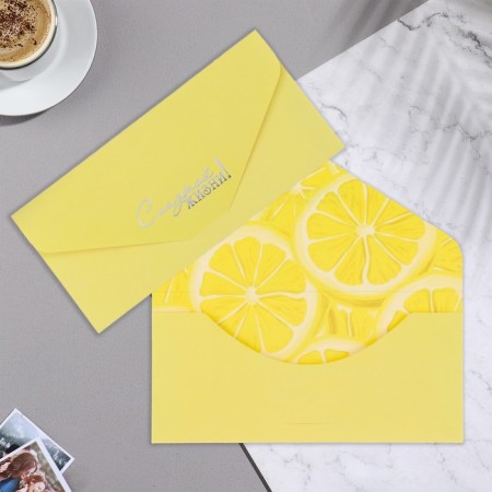 Envenue for money "Sweet life!" Soft's software, embossing, yellow, 9x19 cm