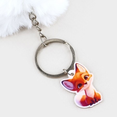 Fluffy keychain, children's “cute fluff”, 9 x 10 cm-4