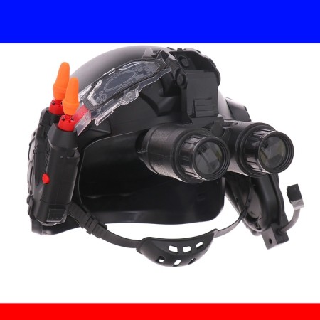 The helmet of the policeman "Super Agent", light and sound effects, works from batteries-15