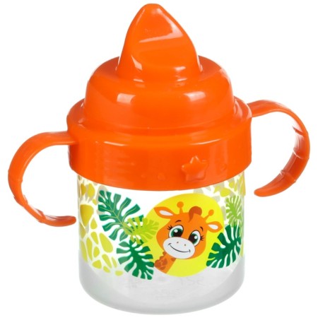 Children's player with solid nose "Girafik", 150 ml., With handles, color orange color-2