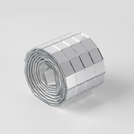 Mirror mosaic adhesive, 1 × 1 cm, 4 rows 4 cm × 1 m, silver glass-7