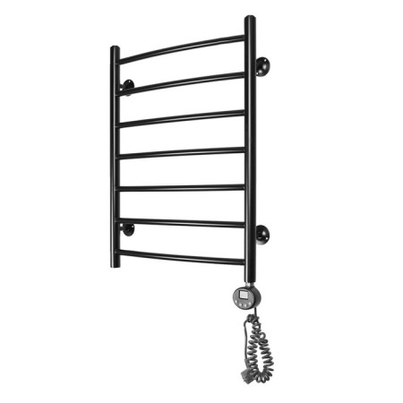Domoterm electric heated towel rail "Calipso" P7, 500x700 mm, right, black matte