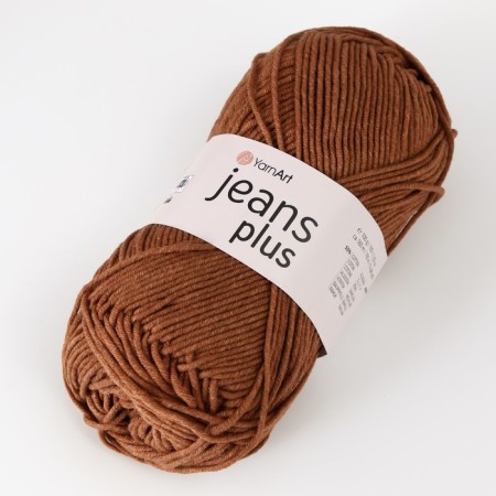 Yarn "Jeans Plus" 55% cotton, 45% acrylic 160m/100g (40 dark beige)-1