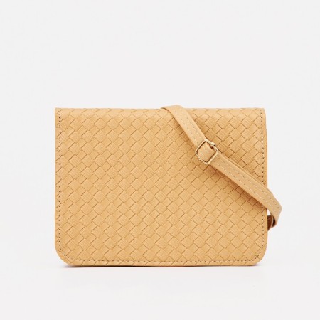 Bag's bag with lightning, long belt, beige color-1