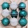 Set of balls Plastic D-8 cm, 9 pcs "Jane Patterns of the Stars" Emerald-White