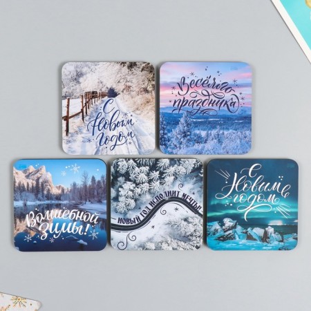 Magnet tree "Winter landscapes" 7x7 cm mix 5 types-1