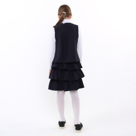 School suit for girls, dark blue color, height 134 cm-3