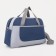 Sports bag with lightning, external pocket, average size, gray/blue color