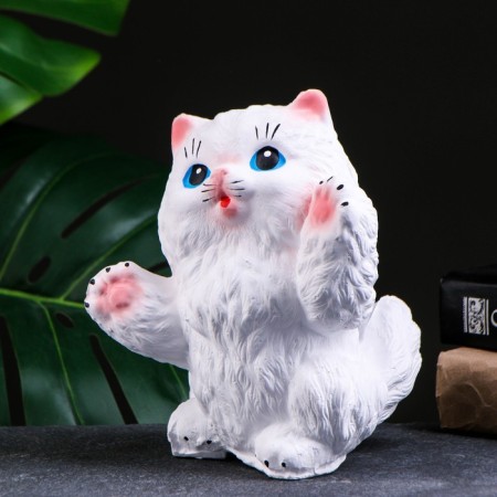 Piggy bank "Cat Snowball" White, 14x14x19cm-3