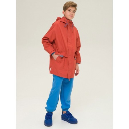 Windbreaker for boys, height 122 cm, terracotta color-8