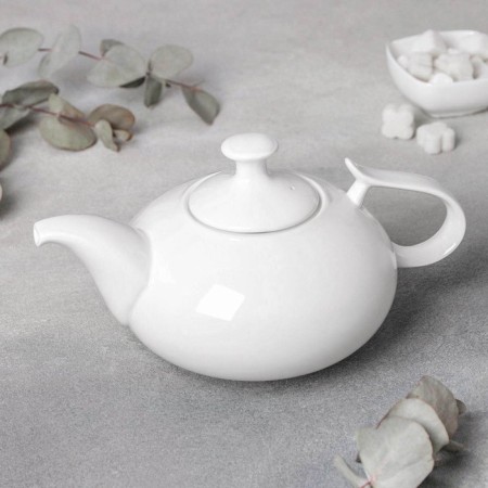 Teapot porcelain blanket Wilmax "Grace", 1.15 liters, white color