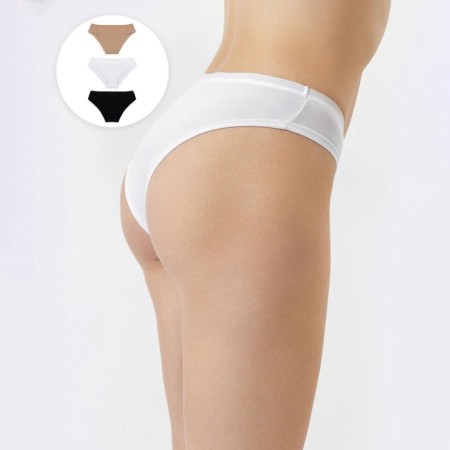 Set of women's panties slips (3pcs), white/black/beige color, rr 48 (l)-1