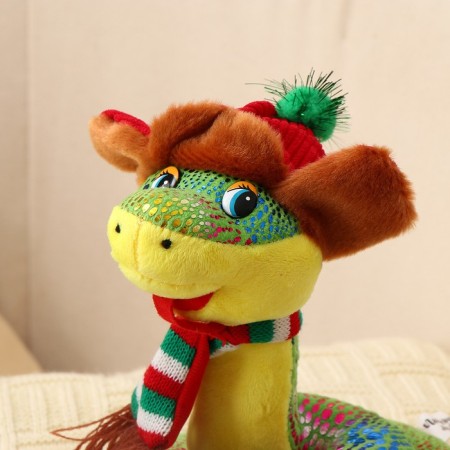 Soft toy "Snake", in a hat ear and a scarf, 15 cm-2