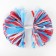 Pompom 1pc, white color+ blue+ red