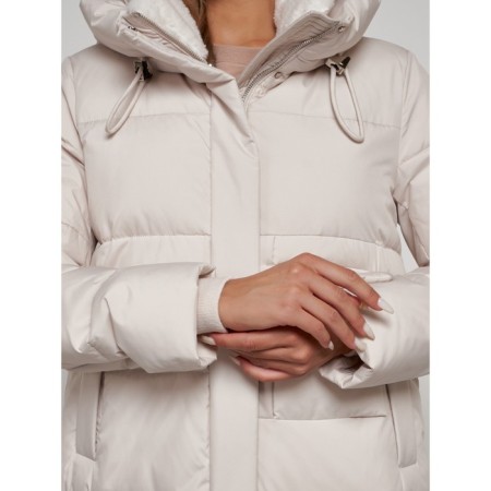 Coat insulated winter female, size 50, beige color-10