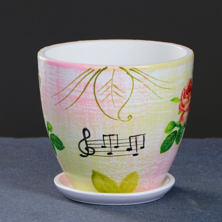 Flower Pot "Vintage" Rose No. 2 High Oval 0.5l-2