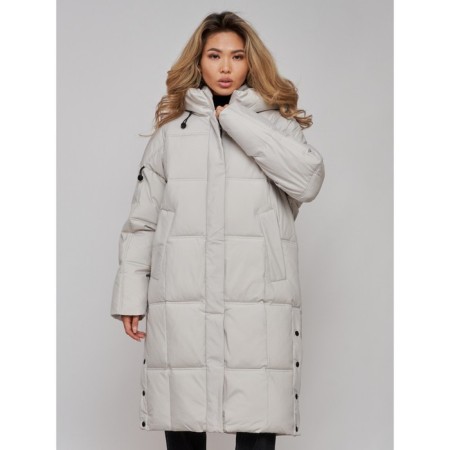 Coat insulated winter female, size 50, light-gray color-19